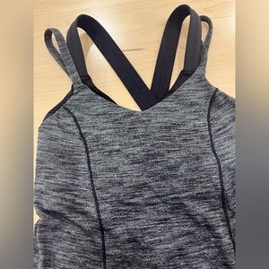 XS Lululemon Gray + Blank Tank with Built In Sports Bra